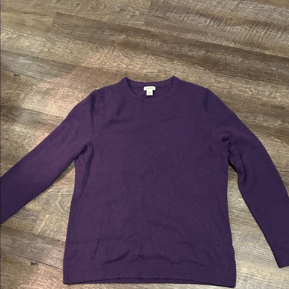 Vintage L.L. Bean XL Purple 100% Cashmere Sweater